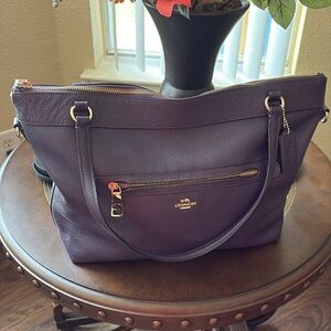 Coach Deep Purple Leather Tote